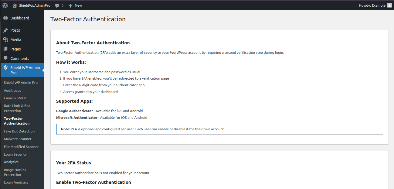 Two-Factor Authentication QR Setup