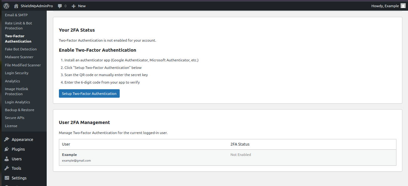 Two-Factor Authentication QR Setup