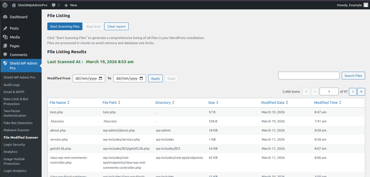 File Modified Scanner Overview